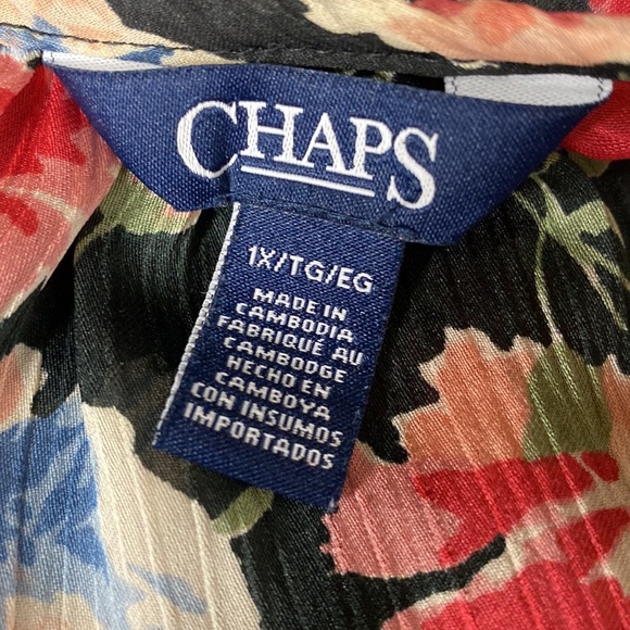 Chaps 1x Bell Sleeve Floral Tunic Top - Picture 6 of 8